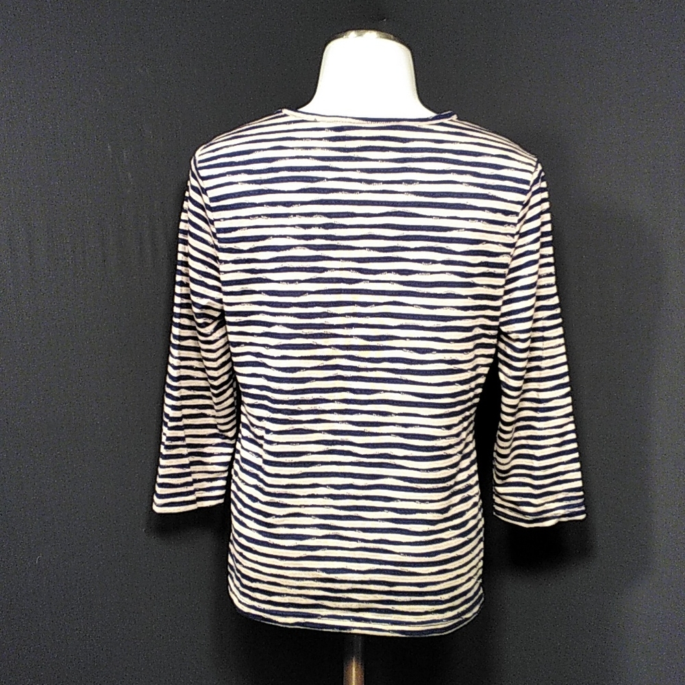 Breckinridge petite abstract striped Henley - Picture 3 of 4